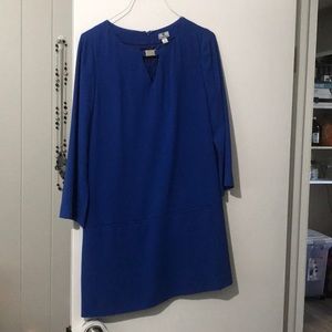 A blue quarter sleeve dress. Size 12